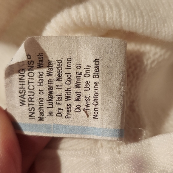 Vintage 18 months white heart floral print knit sweater - Picture 8 of 10